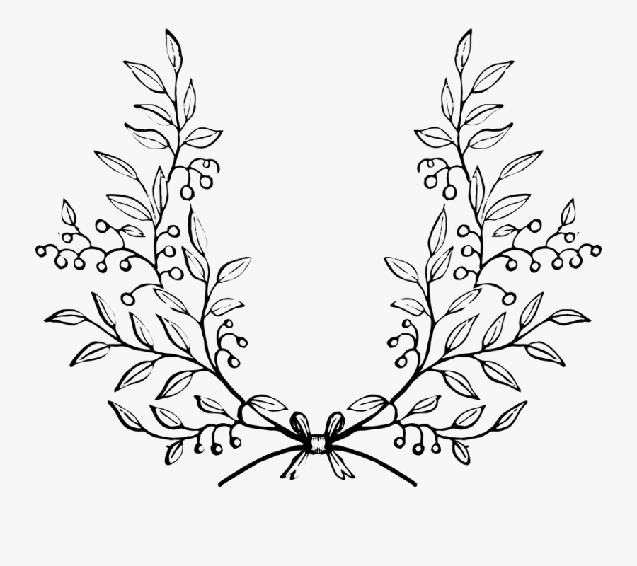 Stem,vascular Plant,floral Design,clip Art,black And - Bordir Png, Transparent Clipart