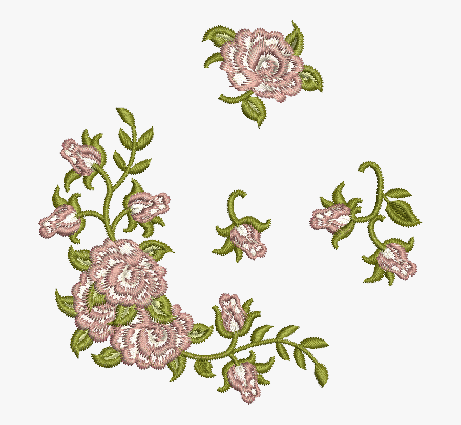 Clip Design Embroidery Png Royalty Free Library - Flower Embroidery Design Png, Transparent Clipart