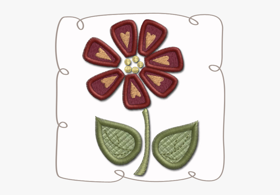 Clip Art Embroidery Flower - Machine Flower Applique Embroidery Designs, Transparent Clipart