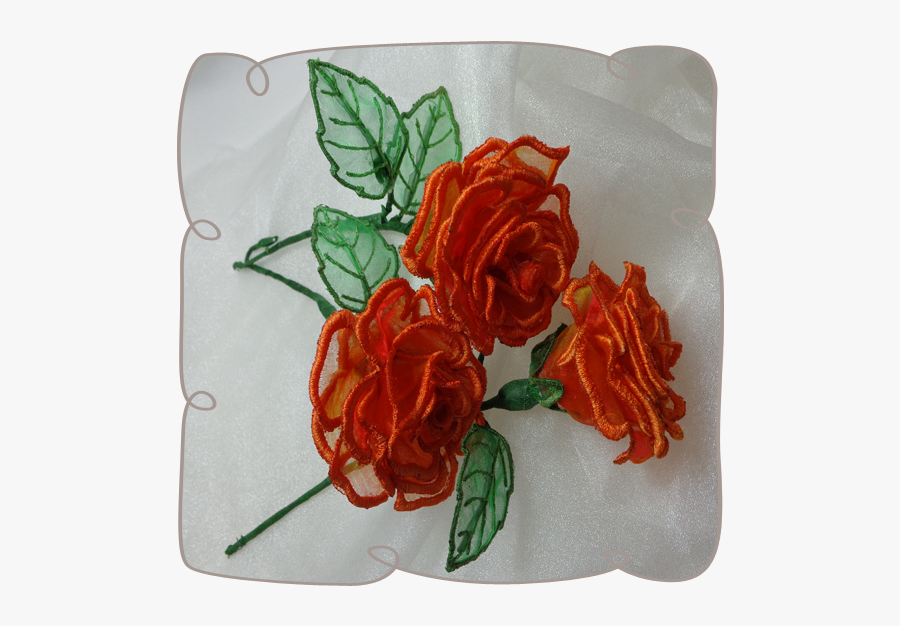 Clip Art Rose Embroidery Design - 3d Textile Flowers, Transparent Clipart