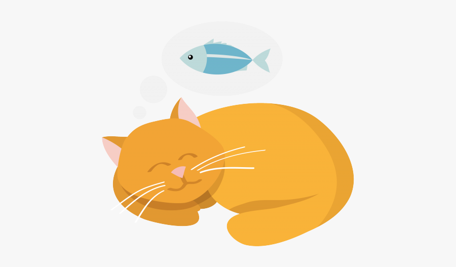 Cat Dreaming Clipart, Transparent Clipart