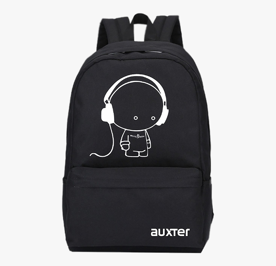 Transparent School Bag Clipart - Backpack Headphone Design, Transparent Clipart