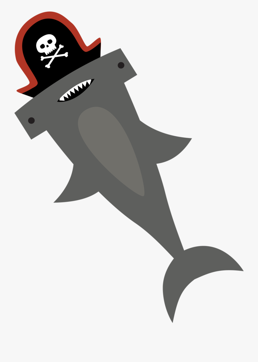 Pirate Shark Svg Cut File - Clip Art Pirate Shark, Transparent Clipart