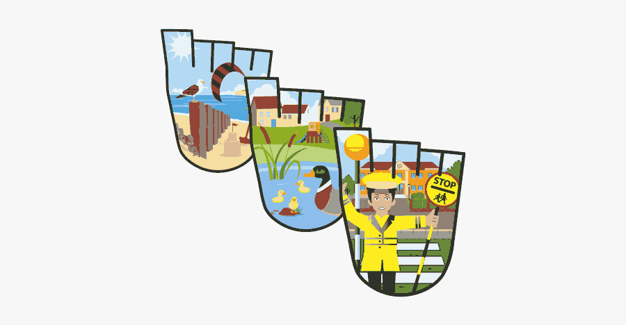 We Walk In School Clipart And Featured Illustration - Walk To School Badges, Transparent Clipart