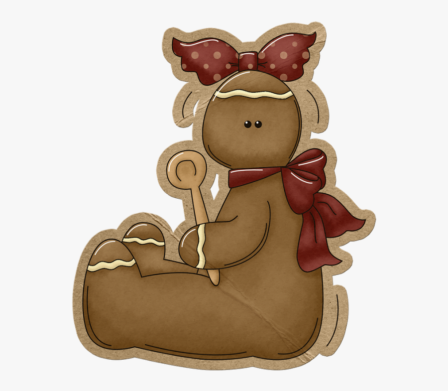 Gingerbread Clipart Primitive - Free Scrap, Transparent Clipart