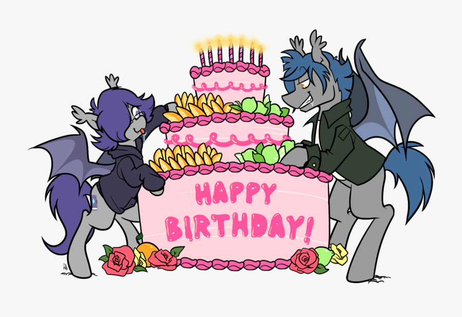 Egophiliac, Bat Pony, Birthday, Birthday Cake, Brothers, - Cartoon, Transparent Clipart