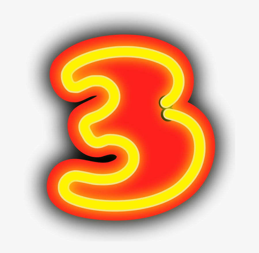 Neon Numerals-3 - Transparent Background 3 Png, Transparent Clipart