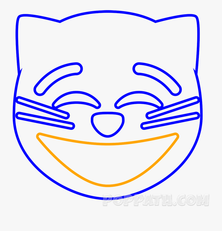 Transparent Drawing Smile Grin - Draw Animal Emojis Step By Step, Transparent Clipart