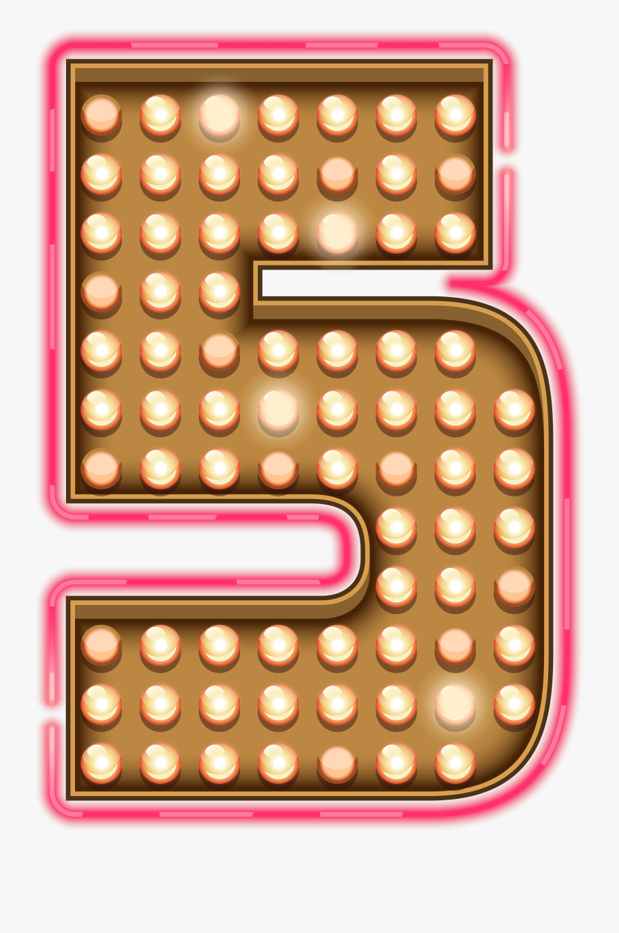 Number Five Neon Lights Transparent Png Clip Art Image - Transparent Png Number Neon Png, Transparent Clipart