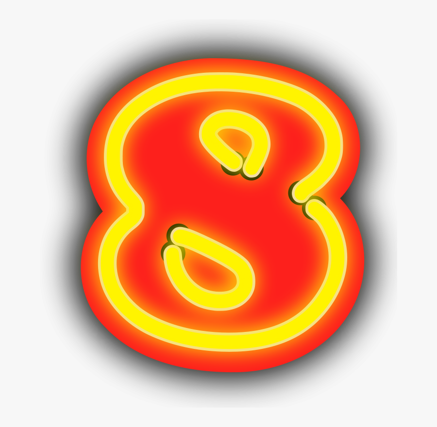 Neon Numerals-8 - Numeral Neon 8 Png, Transparent Clipart