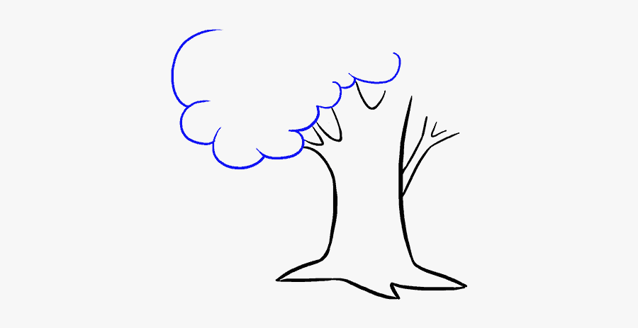 How To Draw Cartoon Tree - Drawing Picture Of A Tree, Transparent Clipart