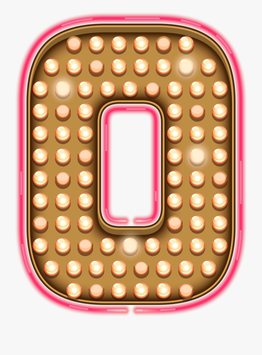 Number Zero Neon Lights Transparent Png Clip Art Image - Neon Light Numbers Png, Transparent Clipart
