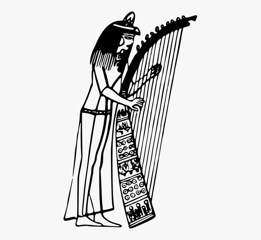 Transparent Harmonica Clipart - Egyptian Music Instrument Clip Art Black And White, Transparent Clipart