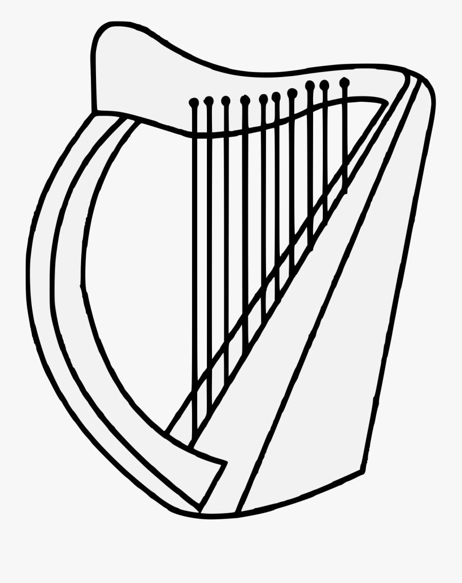 Harp Drawing Heraldic For Free Download - Heraldic Harp, Transparent Clipart