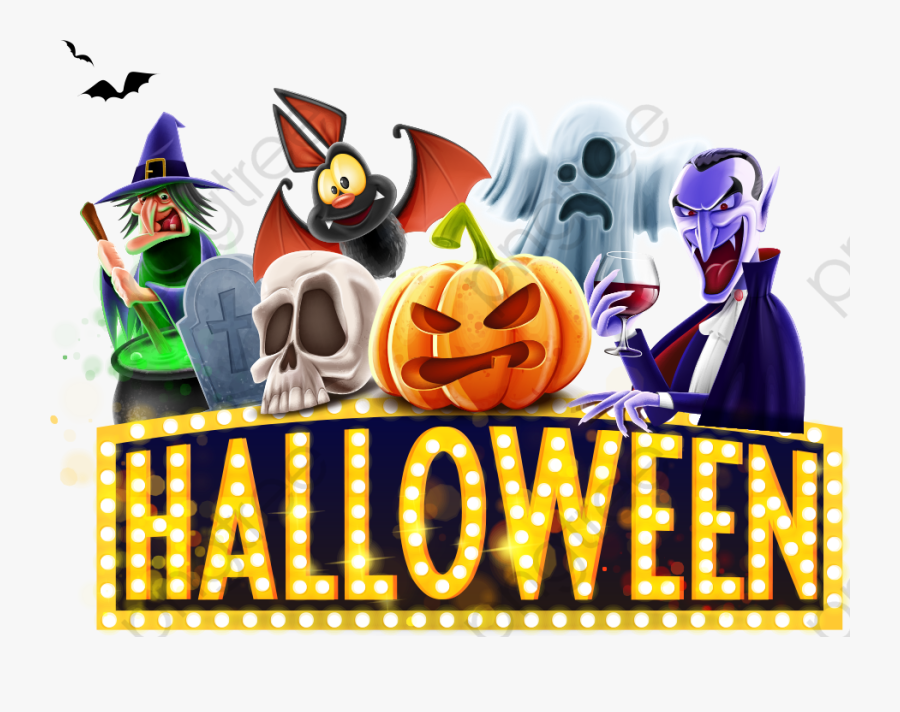 Pumpkin Clipart Fictional Character - Neon Halloween Png, Transparent Clipart