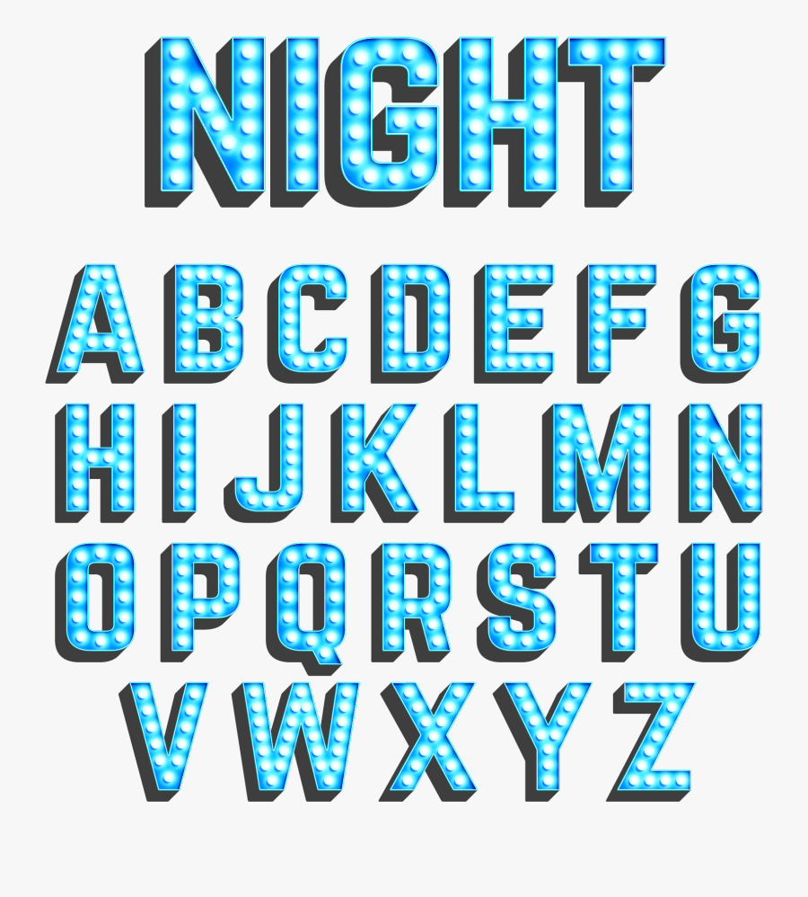 Blue Lighting Luminous Neon Wordart Download Hd Png - Transparent Neon Letters Font Png, Transparent Clipart