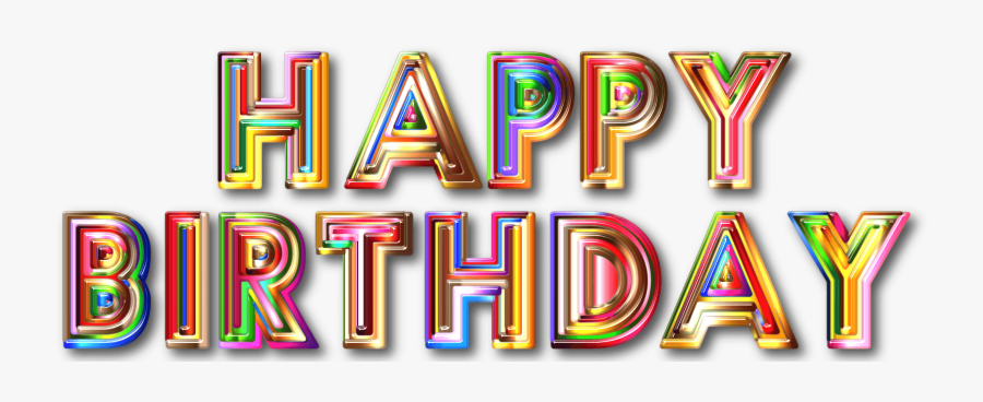 Happy Birthday Neon Sign, Transparent Clipart