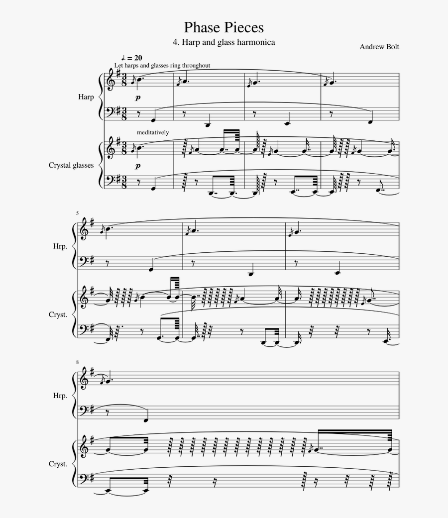 Harp And Glass Harmonica - Speed Of Light Dimrain47 Sheet Music, Transparent Clipart