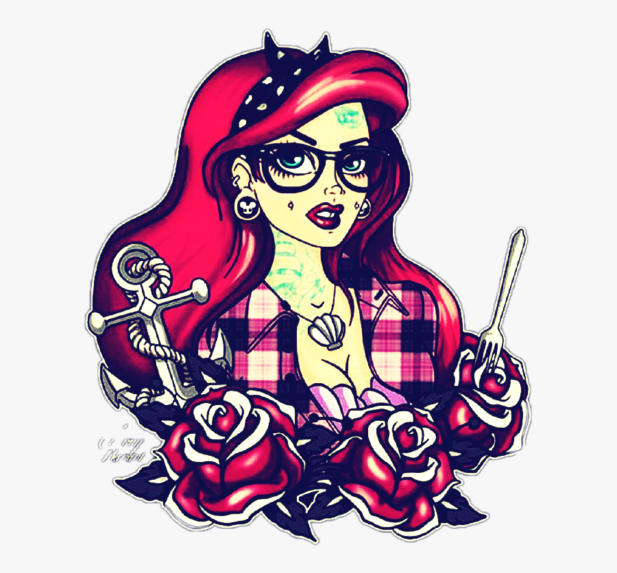 Download #ariel #hipster #tattooed #glasses #nerd - Disney Princess ...