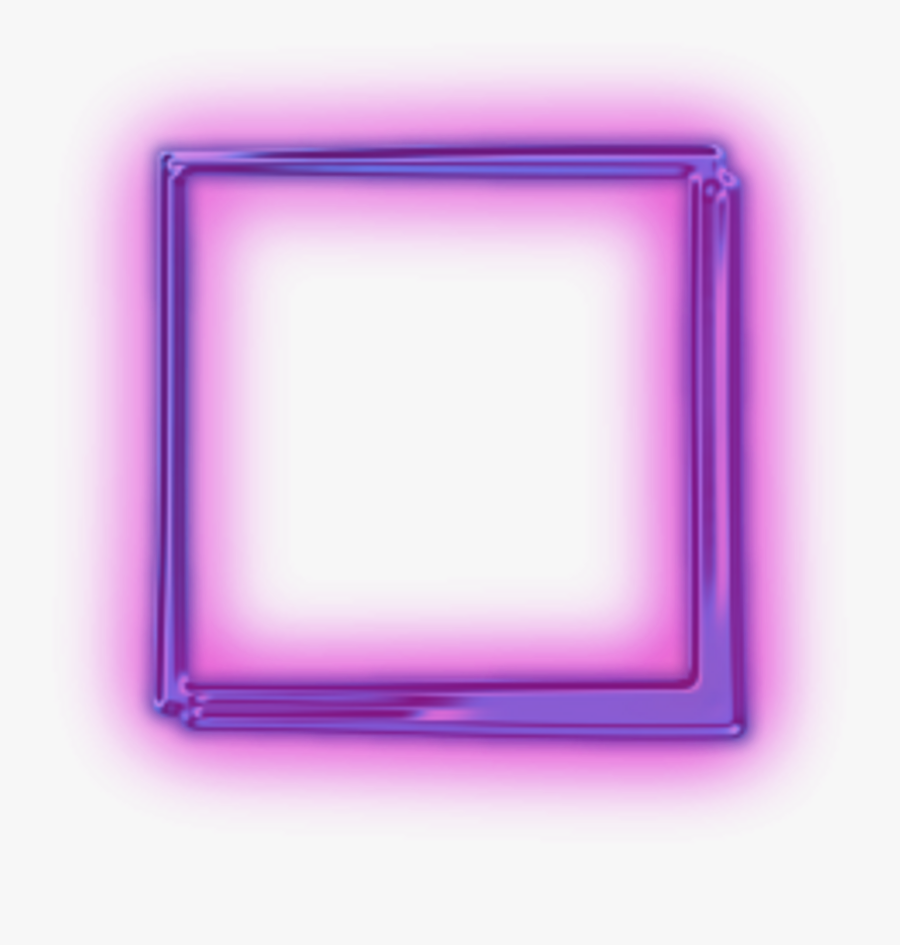 Box Purplesquare Freetoedit - Glowing Neon Square Png, Transparent Clipart
