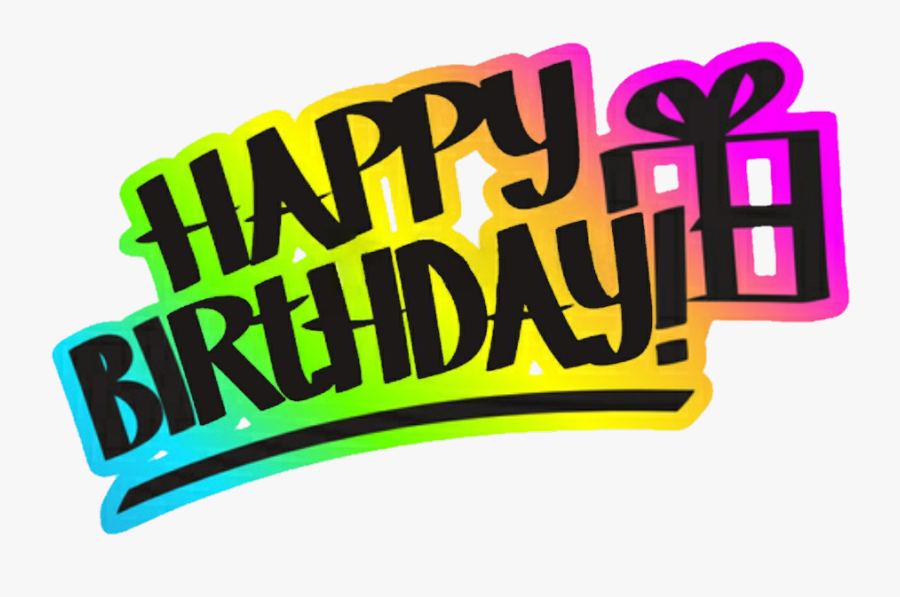 #colorful #happybirthday #birthday #rainbow #gift #neon - Graphic Design, Transparent Clipart
