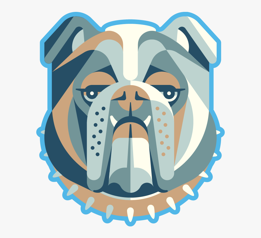 English Bulldog Sticker Neon Blue Golden Doodle T Shirts, Transparent Clipart