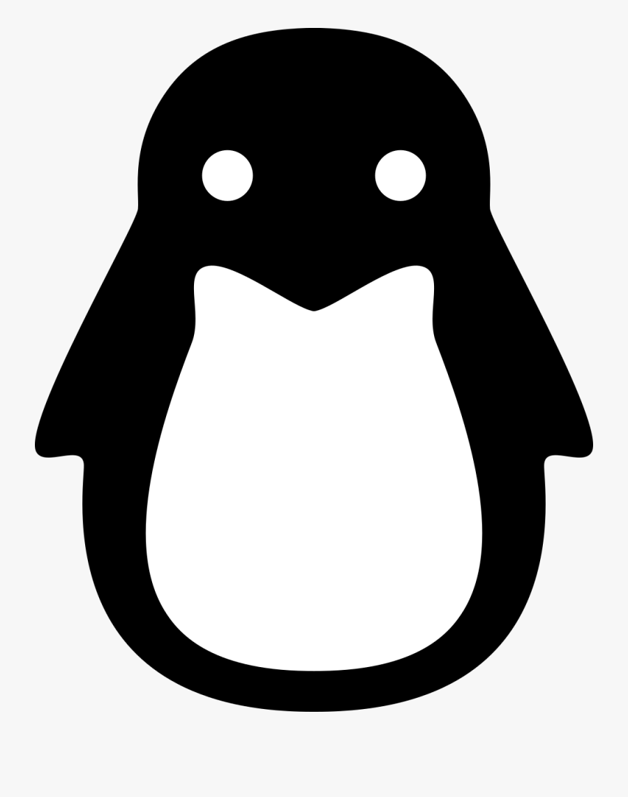 Flightless Art,black And White - Linux Logo Vector, Transparent Clipart