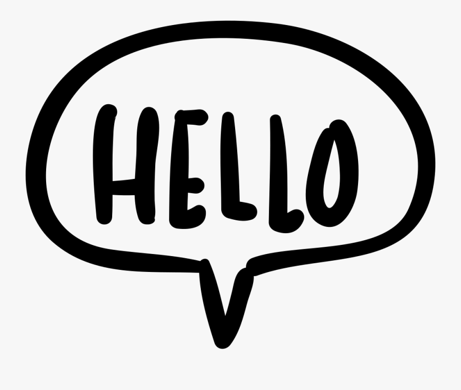 Hello Speech Bubble Handmade Chatting Symbol, Transparent Clipart