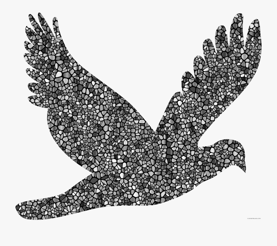 Transparent Dove Clipart Black And White - Flying Dove In Silhouette, Transparent Clipart