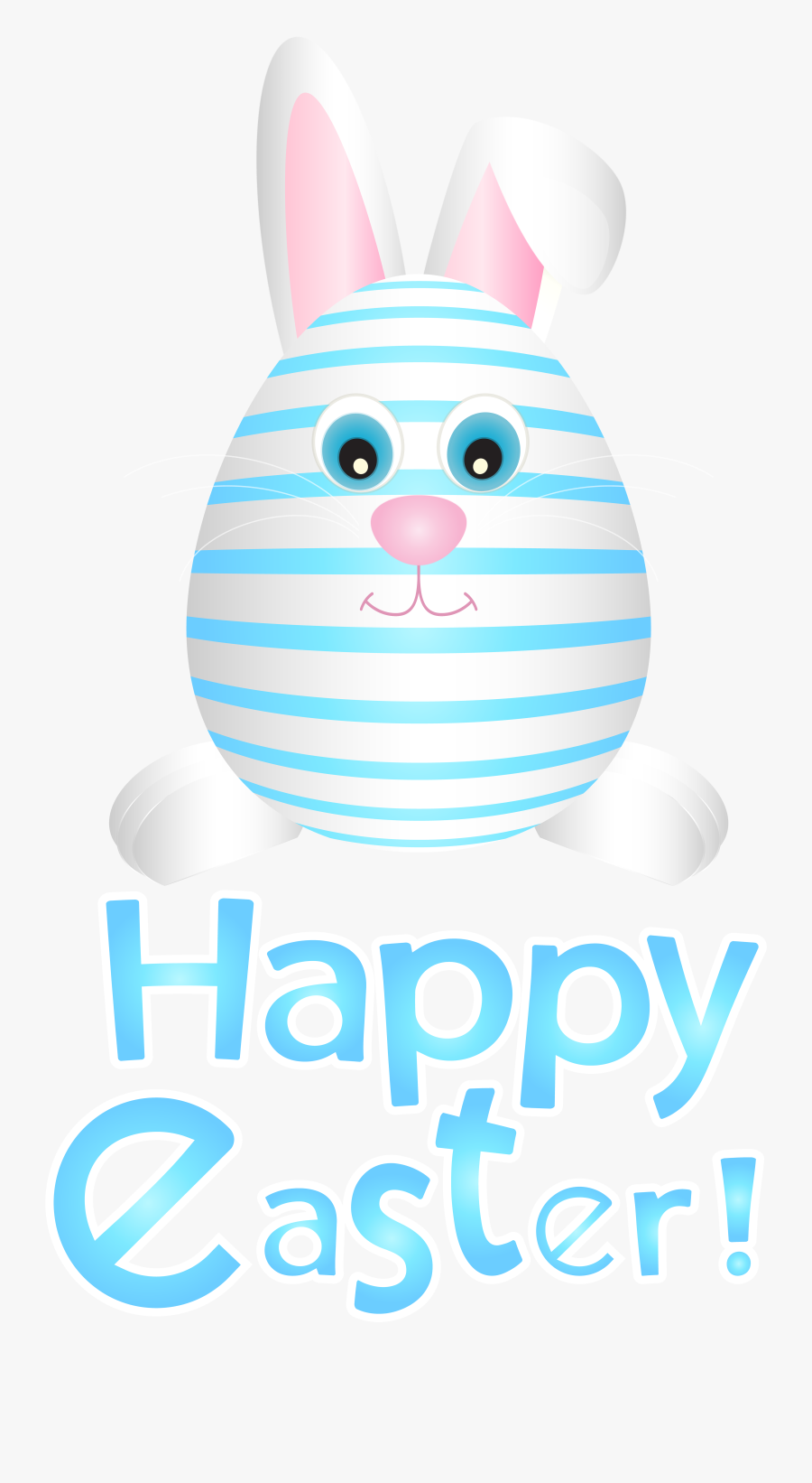 Blue Easter Transparent Paper Egg Bunny Clipart - Clip Art, Transparent Clipart