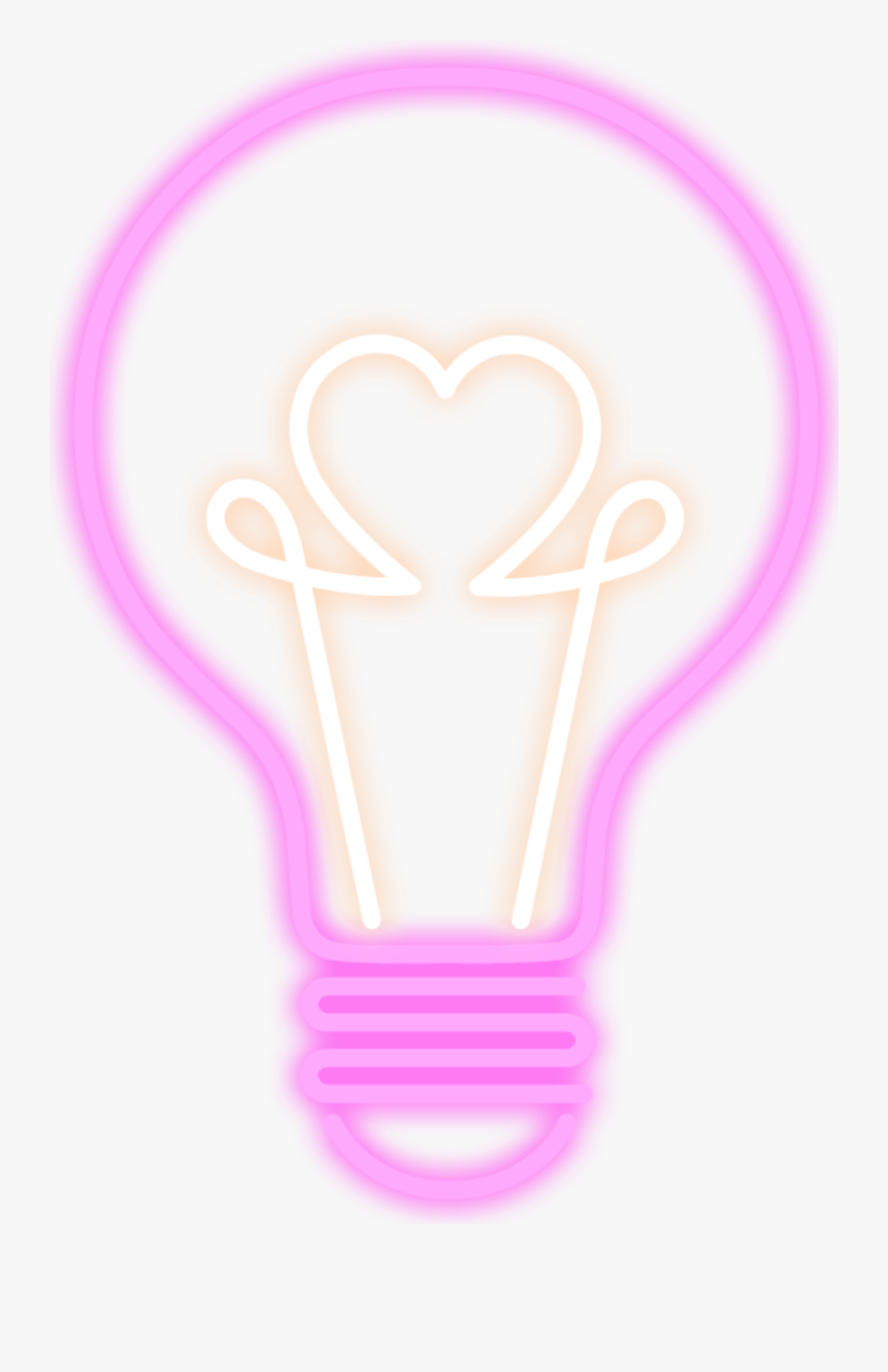 #neon #neonlights #lightbulb #idea - Heart, Transparent Clipart