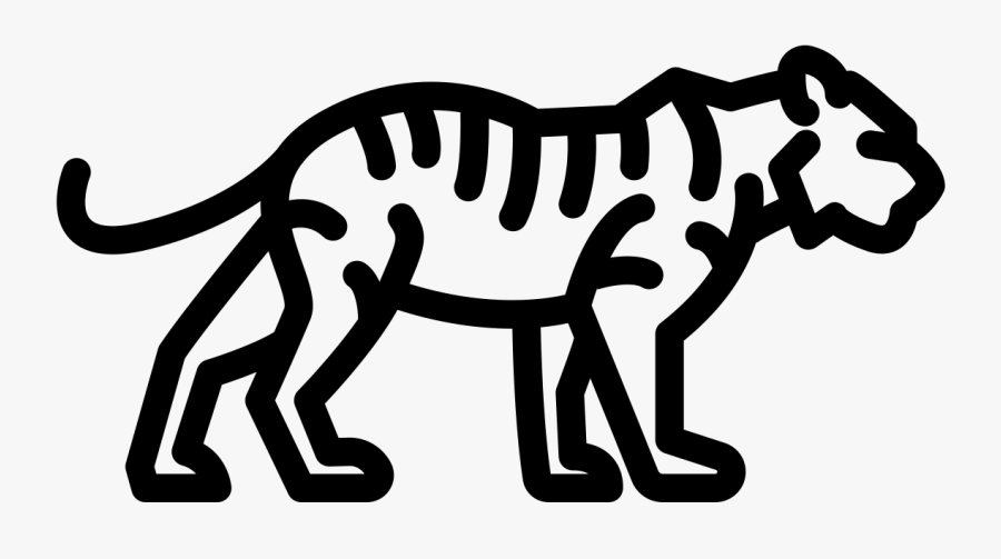 Minimal Tiger Logo Black, Transparent Clipart