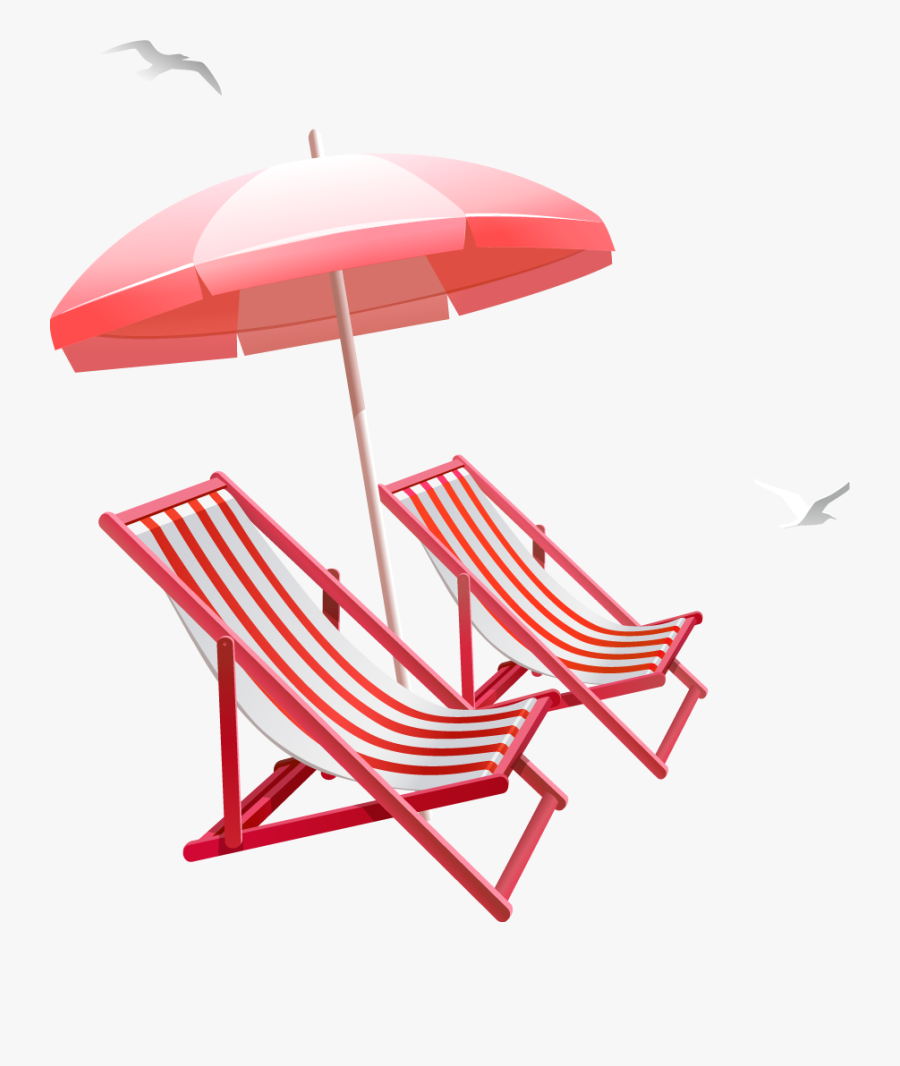 Clipart Umbrella Beach Chair - Beach Chair With Umbrella Png, Transparent Clipart