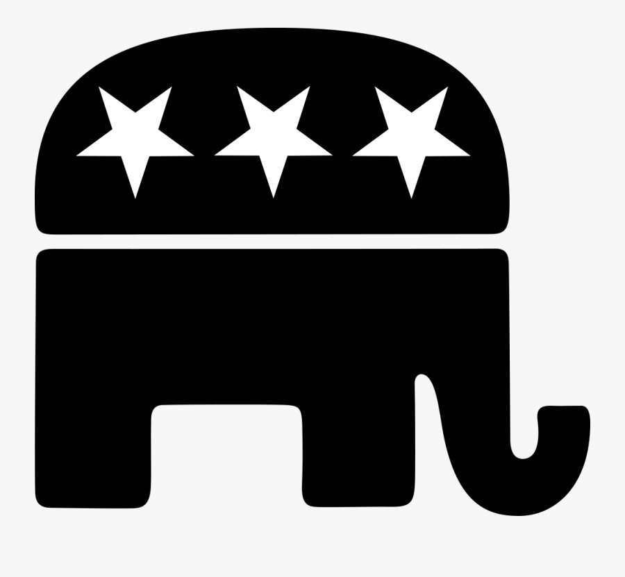 Republican Party United States Elephantidae Political - Republican Black And White, Transparent Clipart
