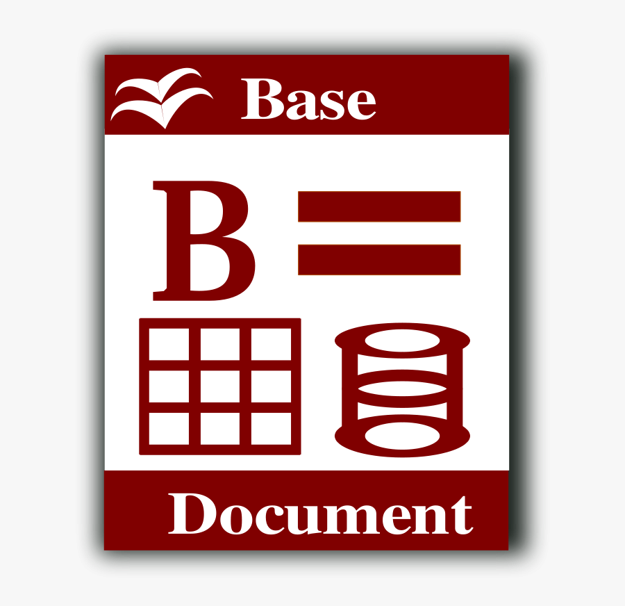 Free Vector Libre Office Base Icon - Pdf File Download, Transparent Clipart