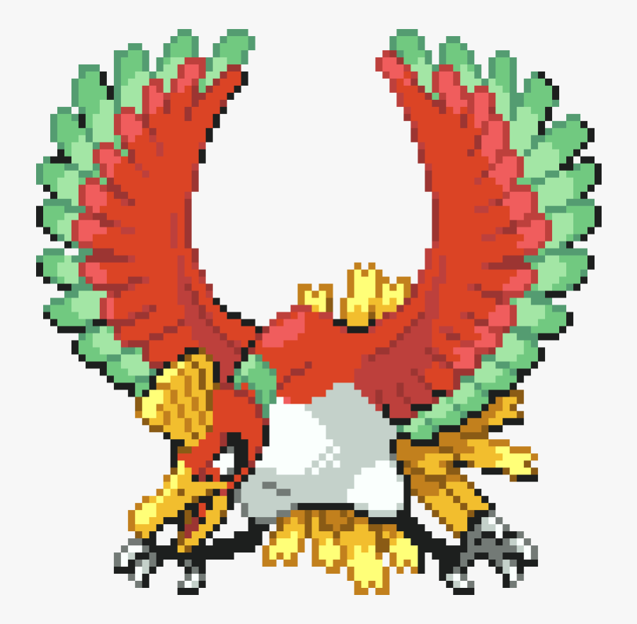 Transparent Ho Oh Png - Ho Oh Pixel Art, Transparent Clipart