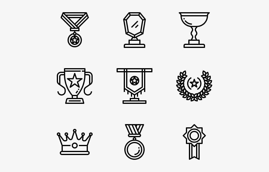 Trophy Vector Lineart - Stock Illustration, Transparent Clipart