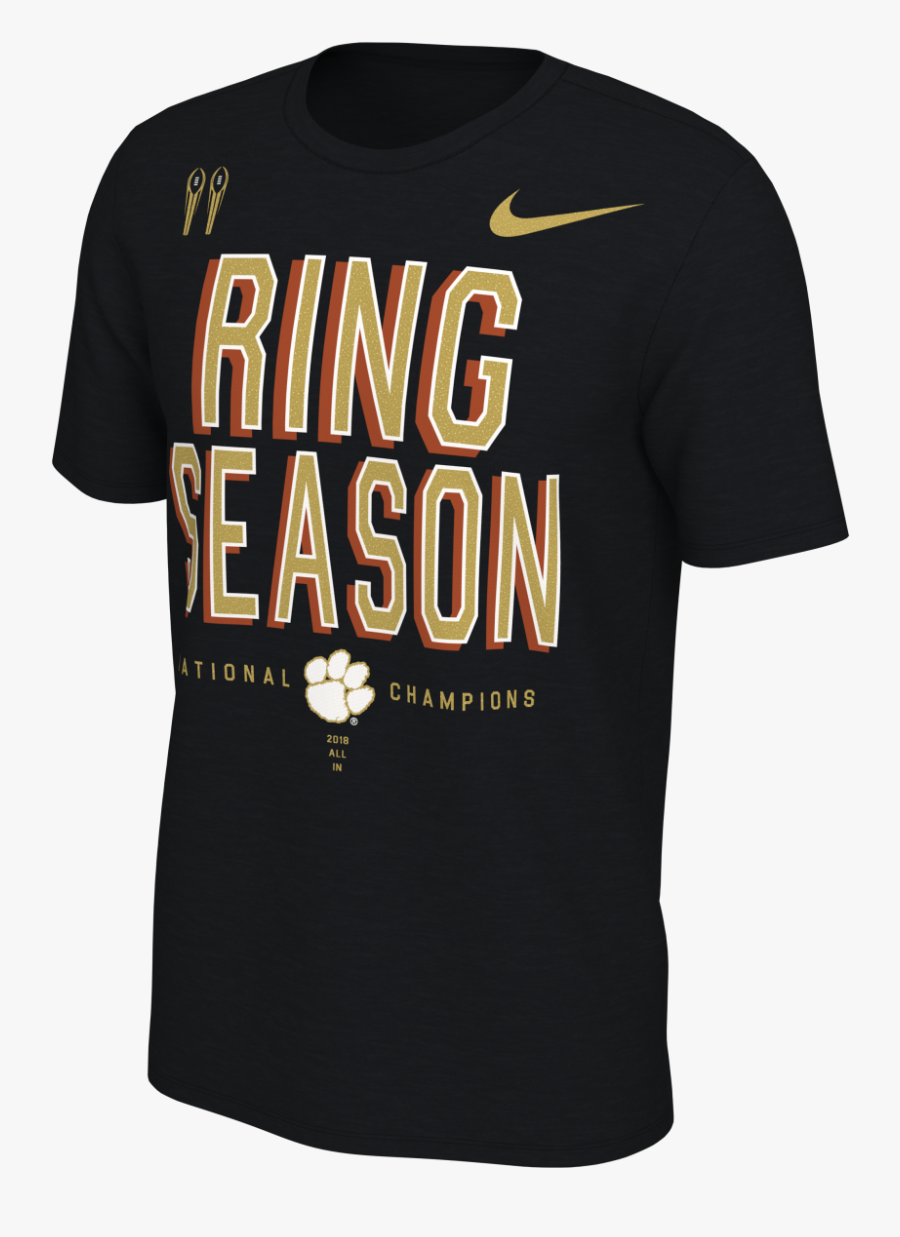 Boys Clemson Ring Season National Champions Short Sleeve - Active Shirt, Transparent Clipart