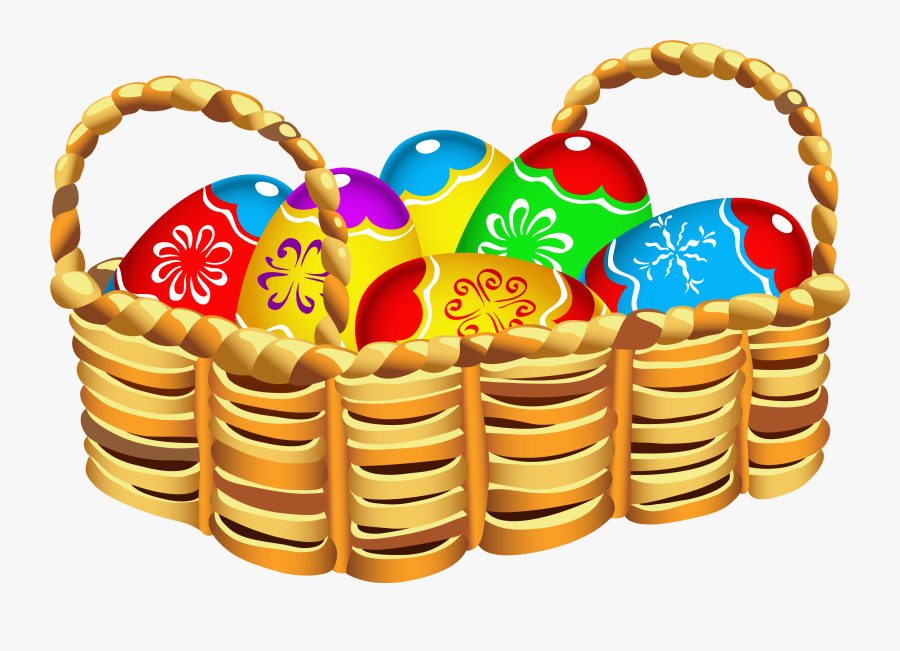Square Basket With Easter Eggs Png Clipart - Easter Egg Basket Transparent Background Easter Basket, Transparent Clipart