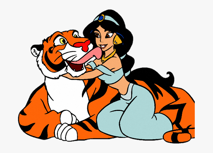 Tiger Princess Jasmine Rajah Genie Clip Art - Jasmine And The Tiger, Transparent Clipart