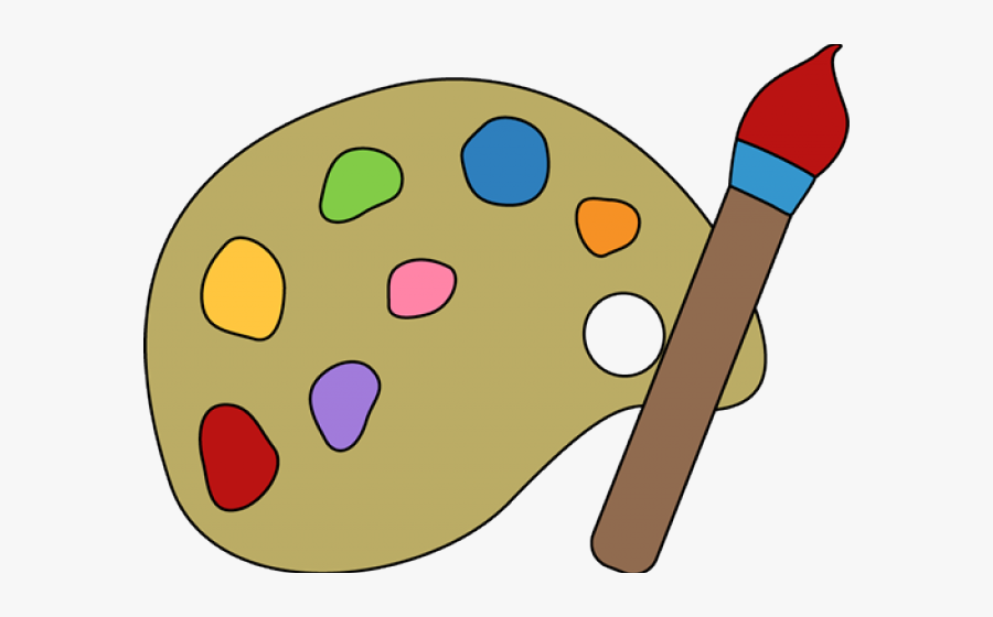 Paintbrush And Palette Clipart - Art Clipart Transparent Background, Transparent Clipart