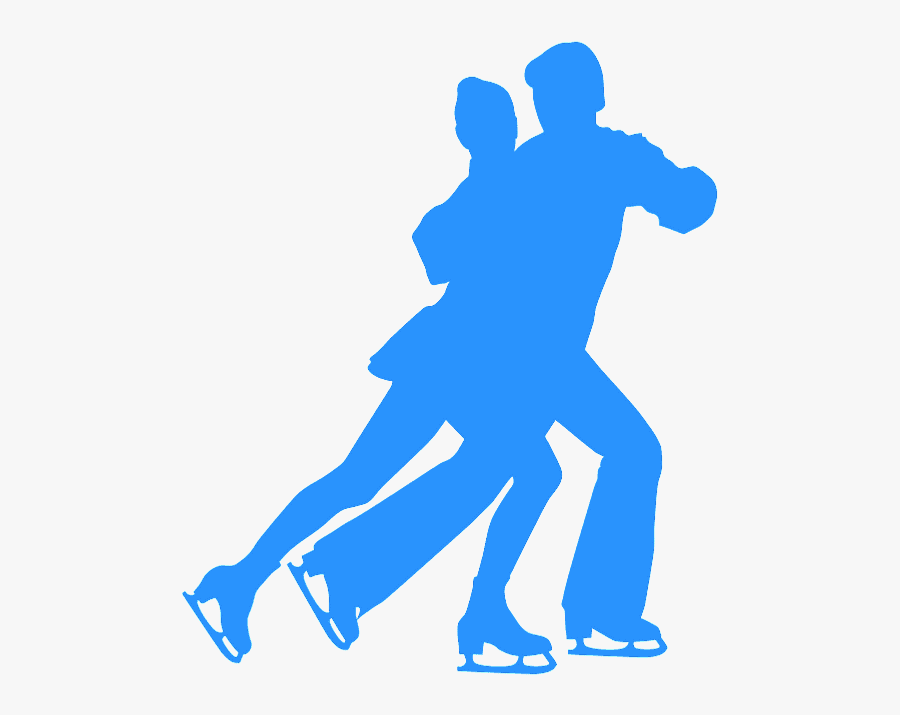 Ice Skating Silhouette Blue, Transparent Clipart