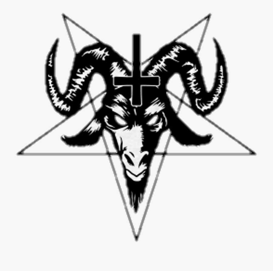 Satanic Goat With Cross Clipart , Png Download - Satanic Goat Head, Transparent Clipart
