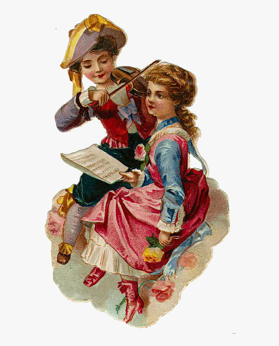 Vintage Victorian Christmas Die Cut Clip Art - Illustration, Transparent Clipart