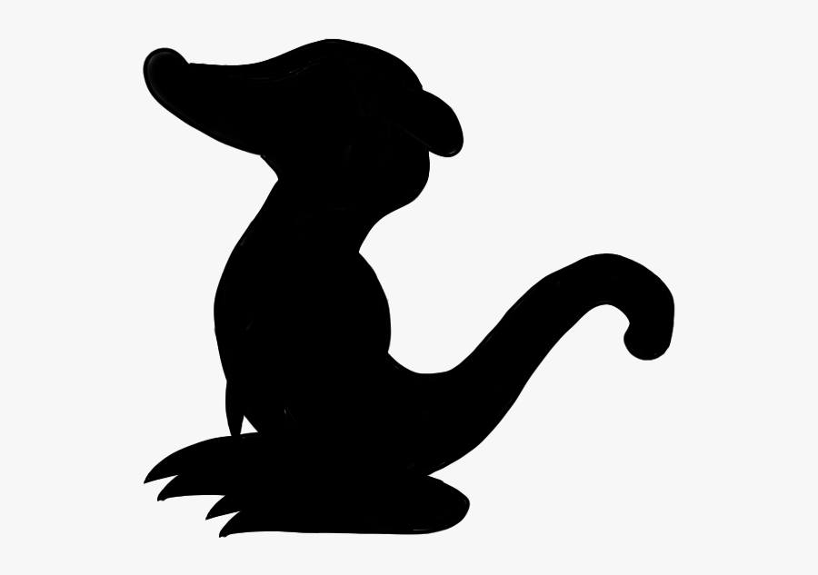Black & White - Dog Catches Something, Transparent Clipart