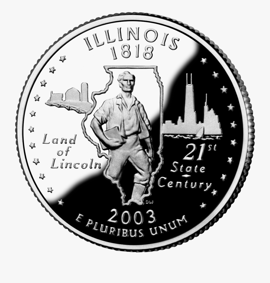 State Of Il Outline - Illinois State Quarter, Transparent Clipart