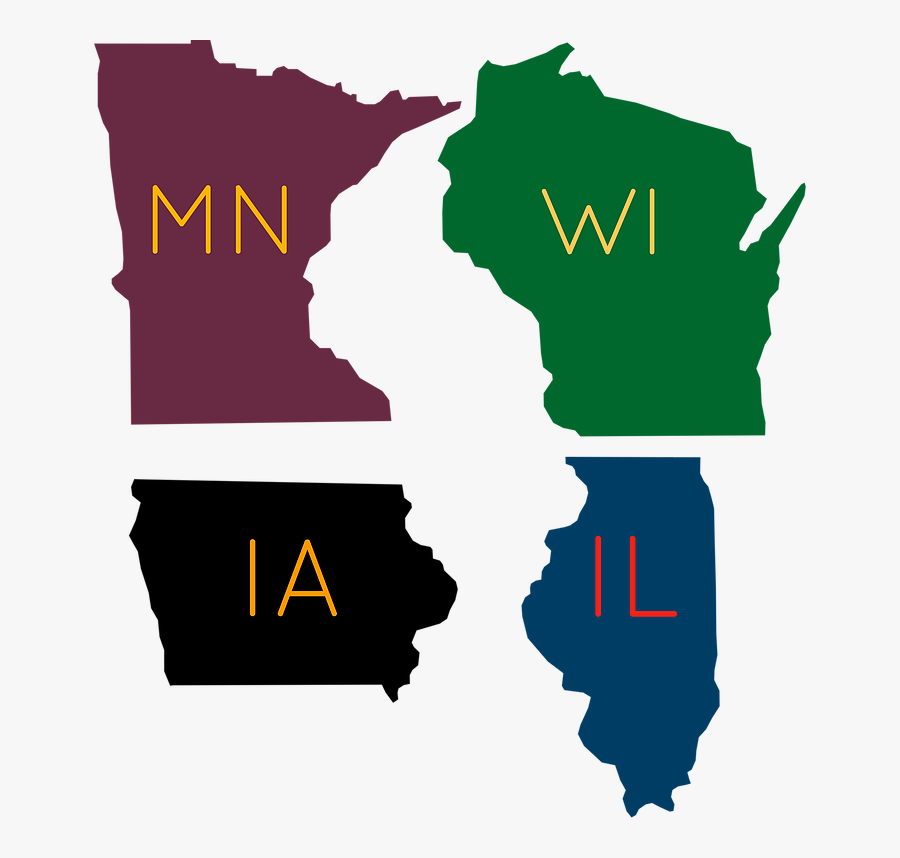 We Primarly Serve Minnesota, Wisconsin, Iowa And Illinois - Illinois Republican Democrat Map, Transparent Clipart