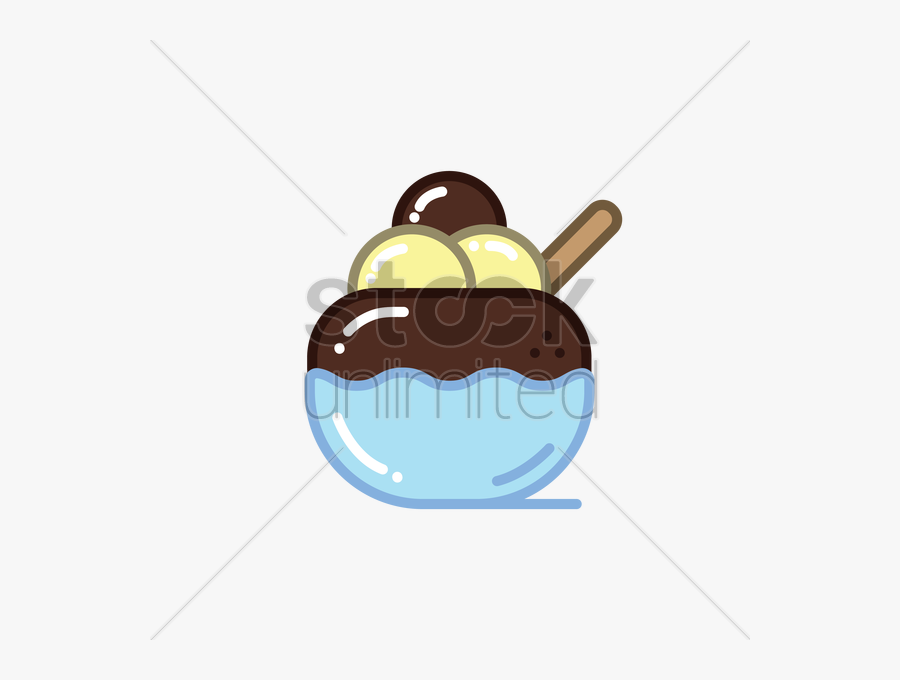 Transparent Ice Cream In A Bowl Clipart - Ice Cream Bowl Vector, Transparent Clipart