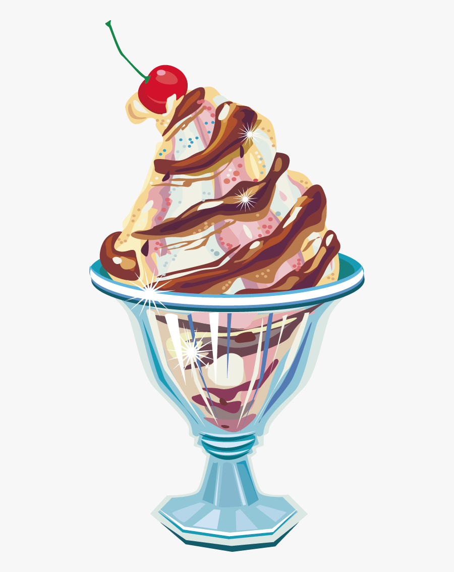 Ice Cream In Glass Bowl - Icecream In A Glass, Transparent Clipart