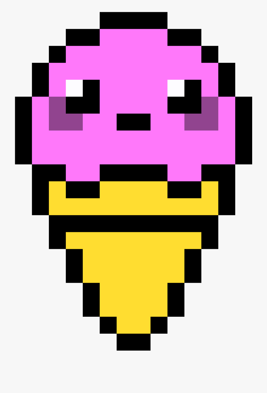 Chocolate Ice Cream Cones - Kawaii Ice Cream Pixel Art, Transparent Clipart